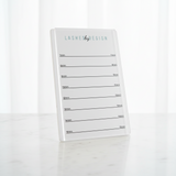 Lashes By Design branded matte acrylic lash tile