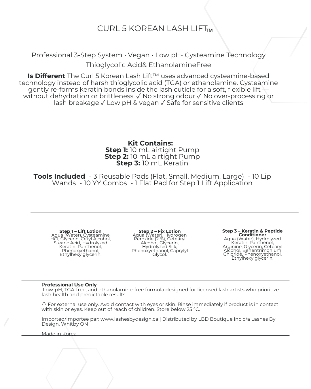Curl 5 Korean Lash Lift Kit