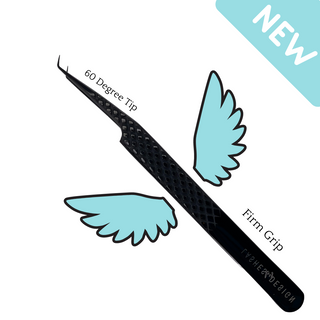 Mini Angel Flat 60 Degree Tweezer eyelash-professional-angle-tweezer-black-with-diamond-tips-ad-03 Default Title