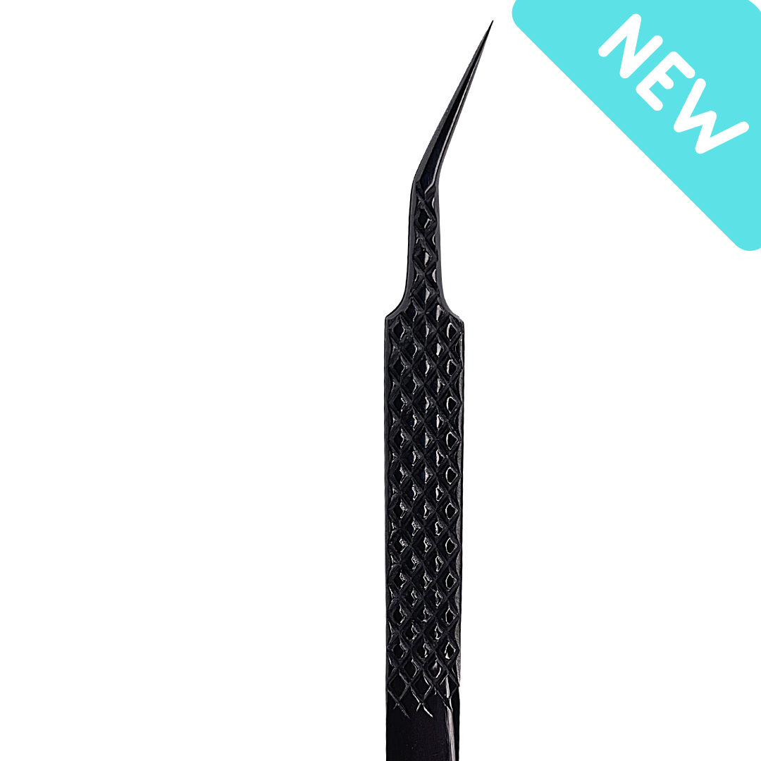 Black Diamond Isolation Tweezer eyelash-professional-angle-tweezer-black-with-diamond-tips-ad-05 Default Title